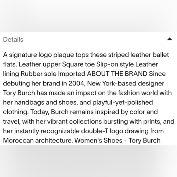 NWT Tory Burch "Georgia" Stripe Eel Leather Ballet Flats | Women's Size 7, 7.5 - Picture 12 of 14